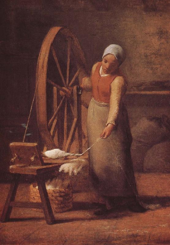 Jean Francois Millet The woman weaving the sweater Norge oil painting art